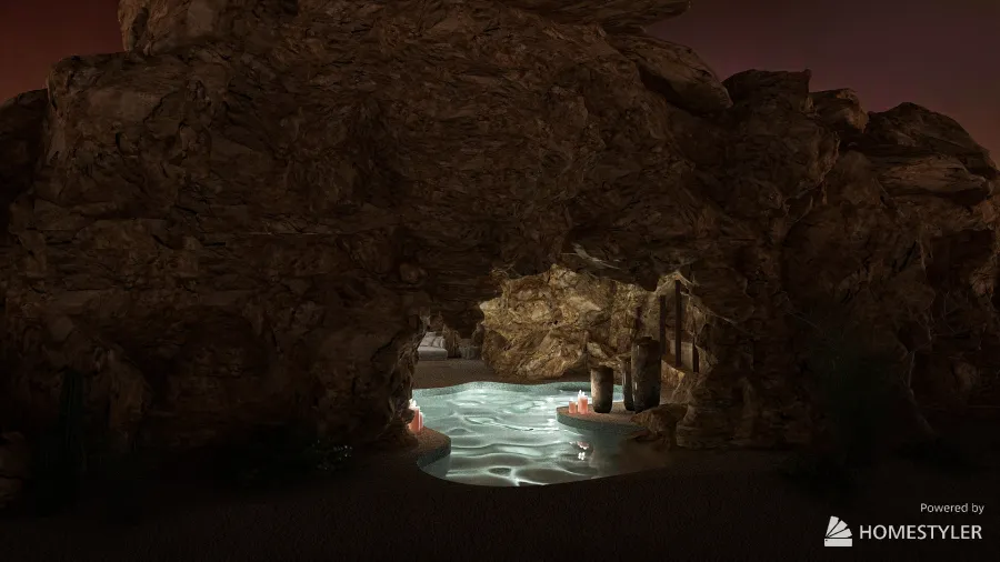 Villa under the cave 3d design renderings