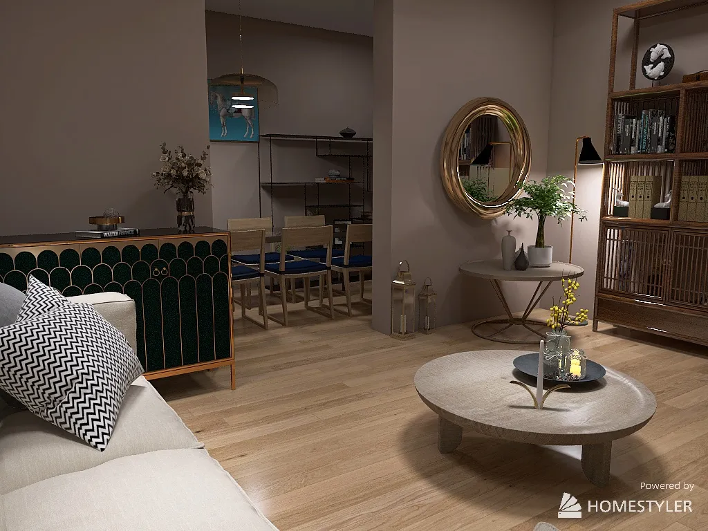 brown livingroom 3d design renderings