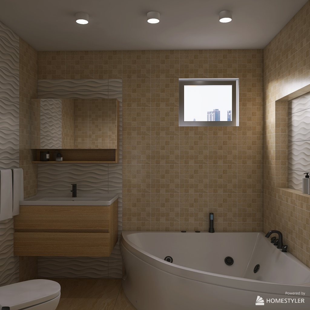 House 2nd floor - Natural Wood Tones 3d design renderings