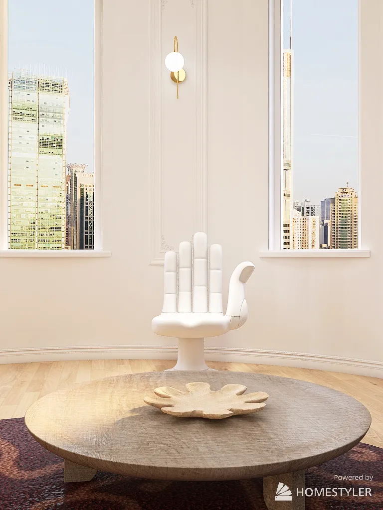 Spacious Simple Sitting Room 3d design renderings