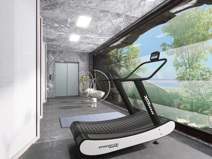 Fitness Room 3d design renderings