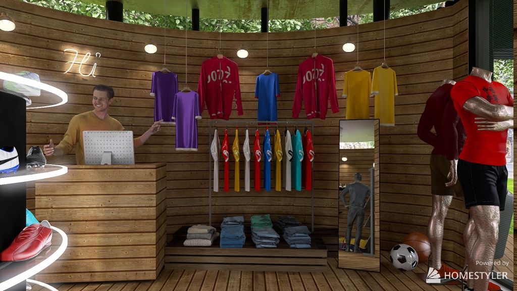 Pop-up  sport store 3d design renderings