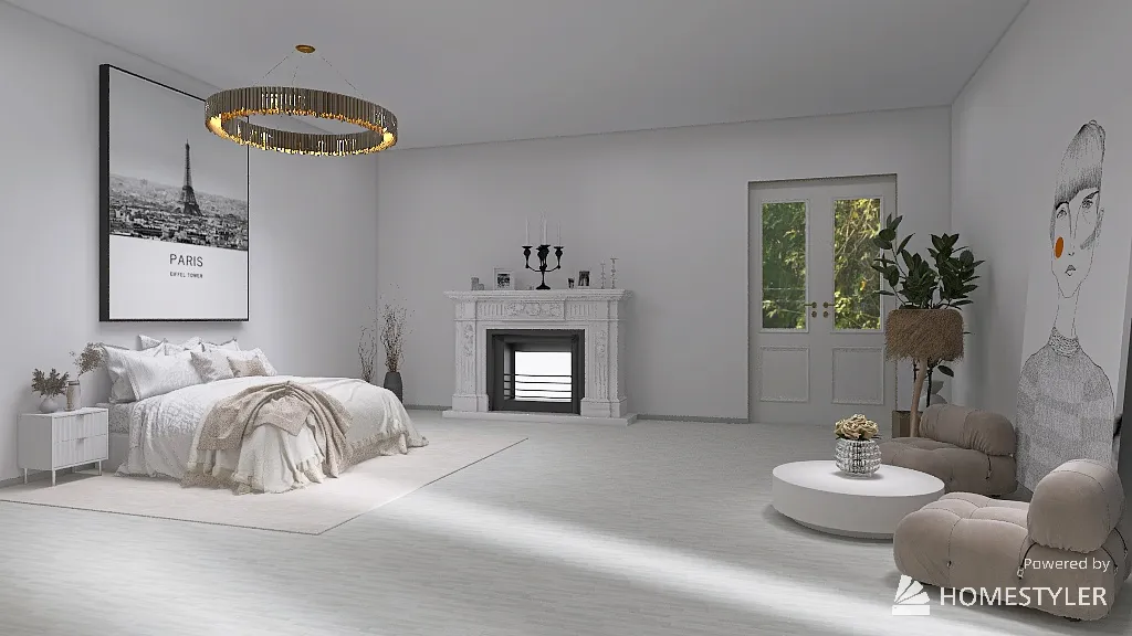 Bedroom - scandi style 3d design renderings