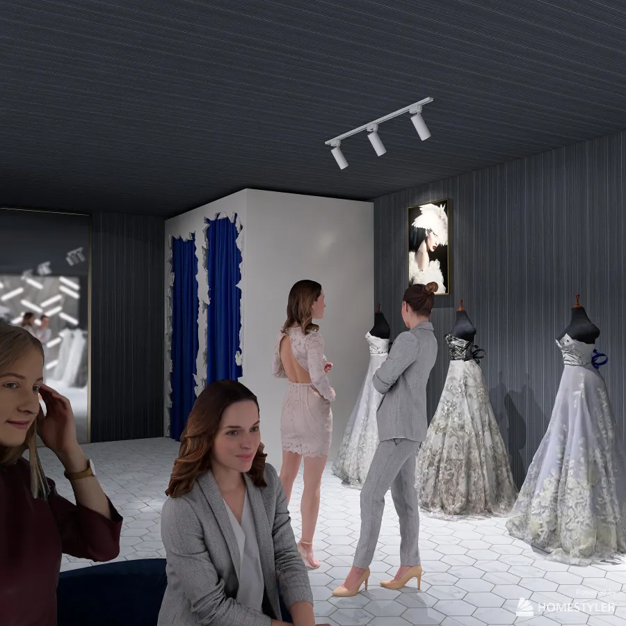 The dress shop 3d design renderings