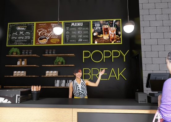 Pop Up Cafe Design Rendering
