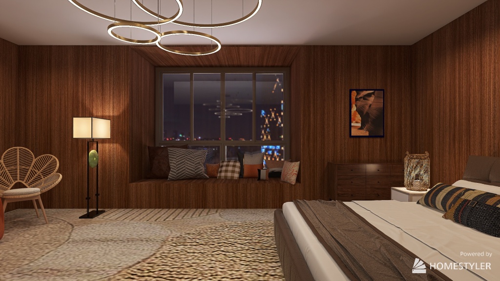 Brown Bedroom 3d design renderings