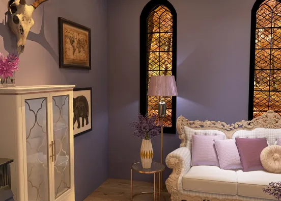 Purple Living Room Design Design Rendering