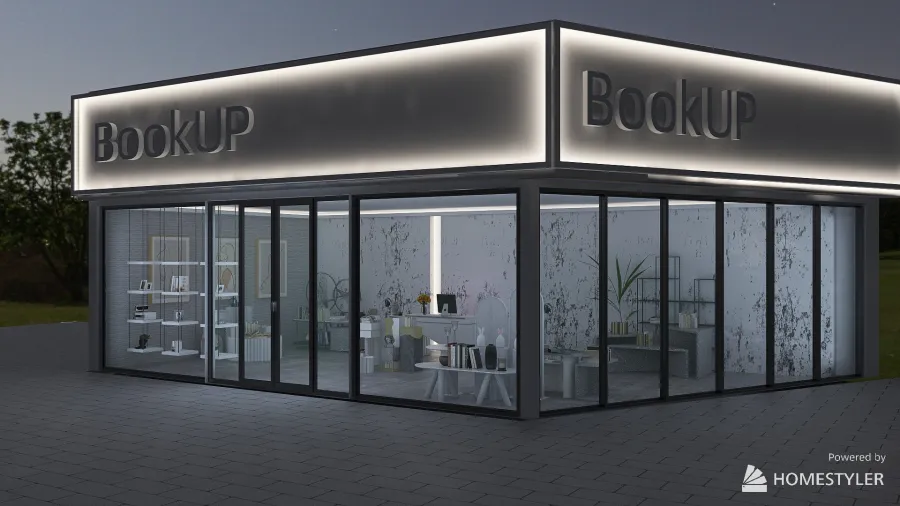 Book Shop 3d design renderings