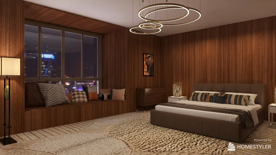 Brown Bedroom 3d design renderings