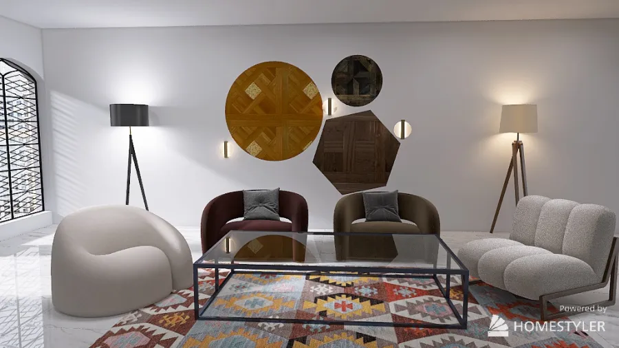 Spacy Living room 3d design renderings