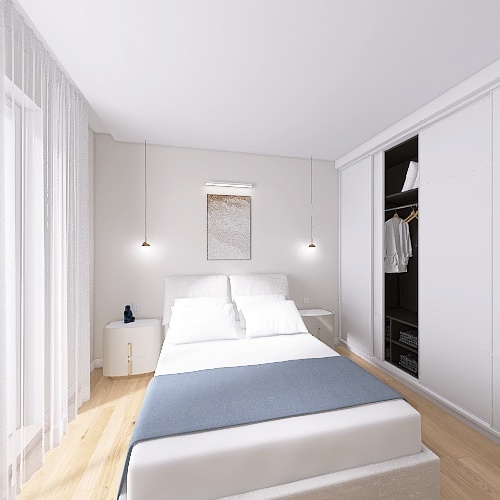 спальня белая Р1 3d design renderings