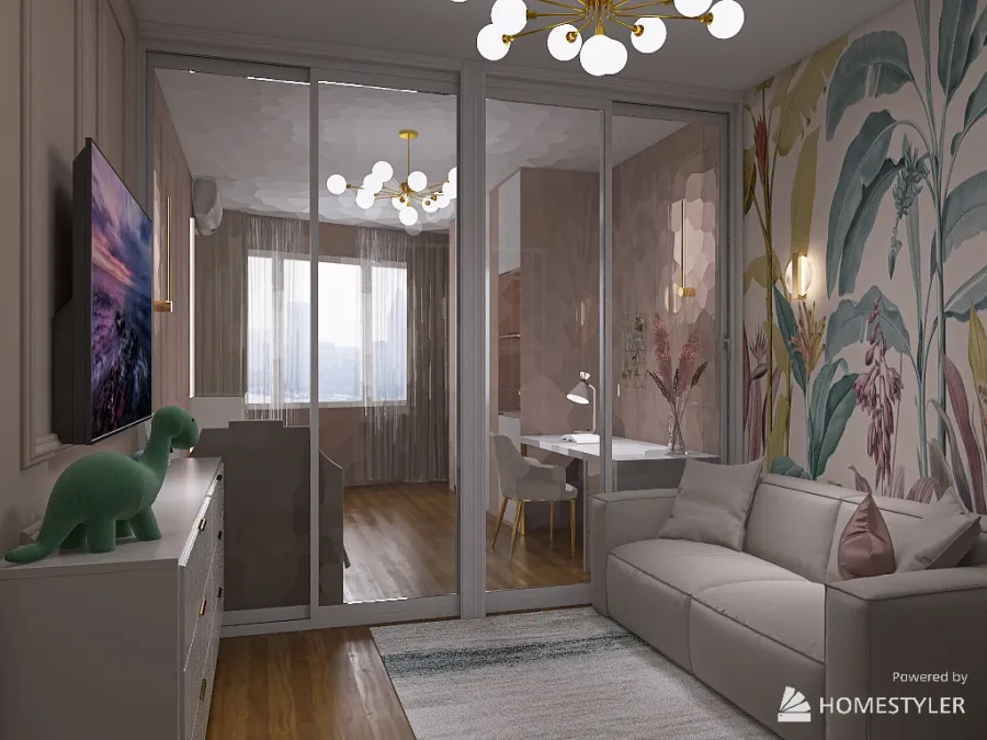 детская комната для девочки 3d design renderings