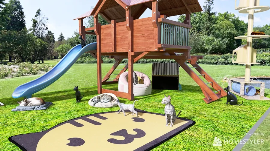 Cat Playground 3d design renderings