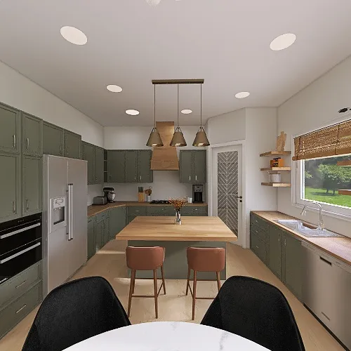 Kitchen, Living, & Dining 3d design renderings