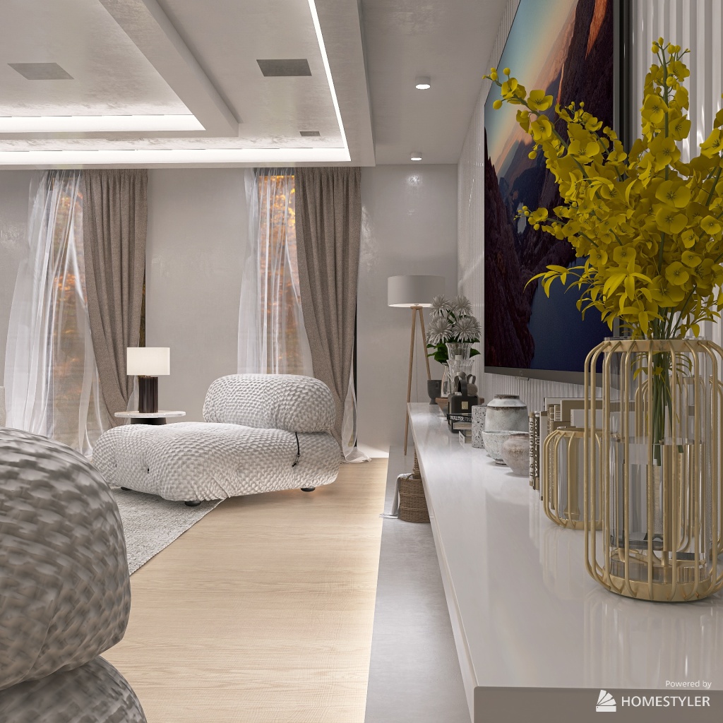 SIMPLE MODERN LIVING ROOM 3d design renderings