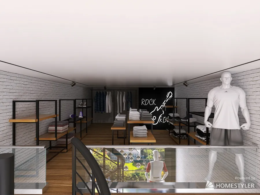 Men's fashion clothes store 3d design renderings