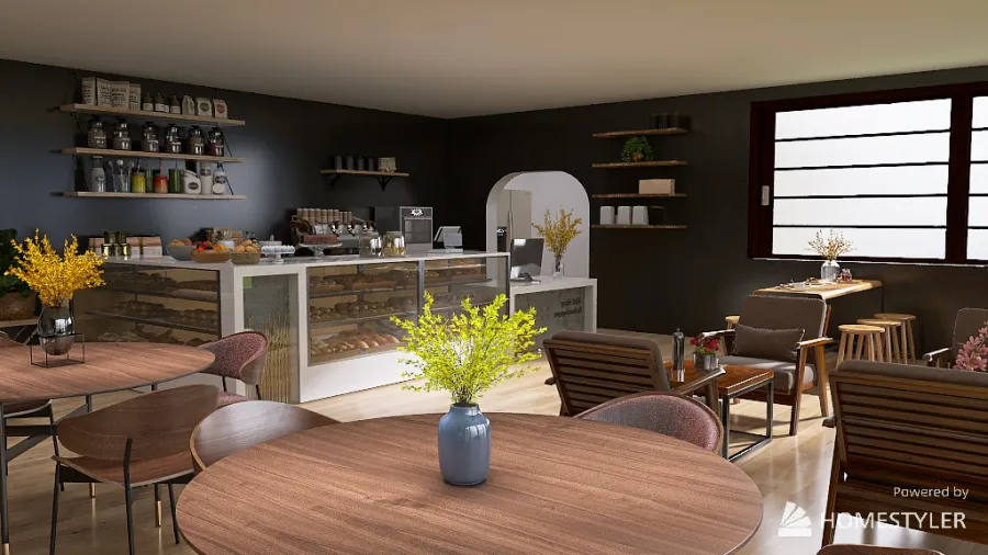 Pop-Up Shop and Cafe 3d design renderings