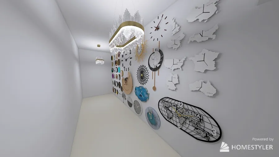 Clock room 3d design renderings