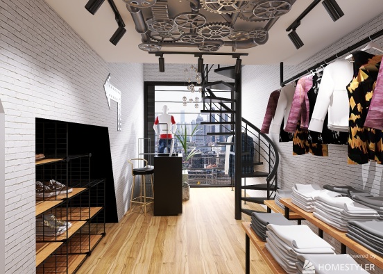 Men's fashion clothes store Design Rendering