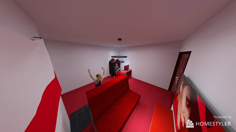 Red room 3d design renderings
