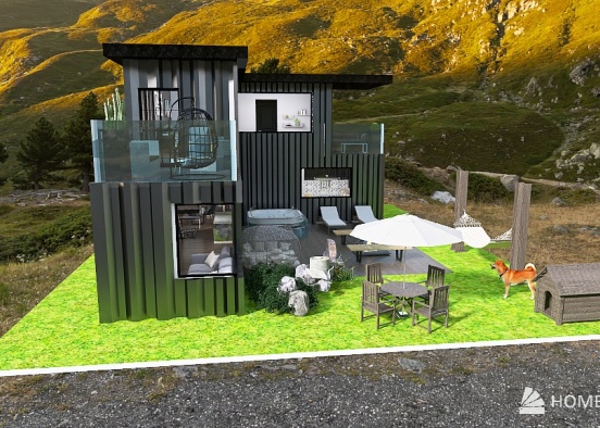 Shipping Container Home Design Rendering