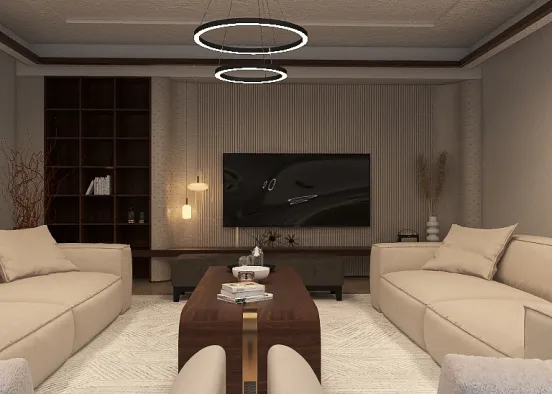 cozy modern living room Design Rendering