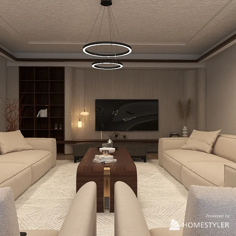 cozy modern living room 3d design renderings