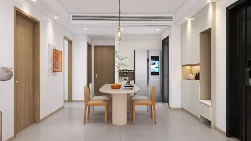 Contemporary Living and Dining Area