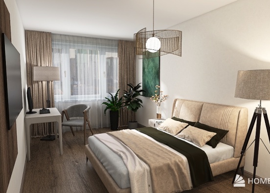 Simple Apartments for Parents, Minsk 48m2 Design Rendering