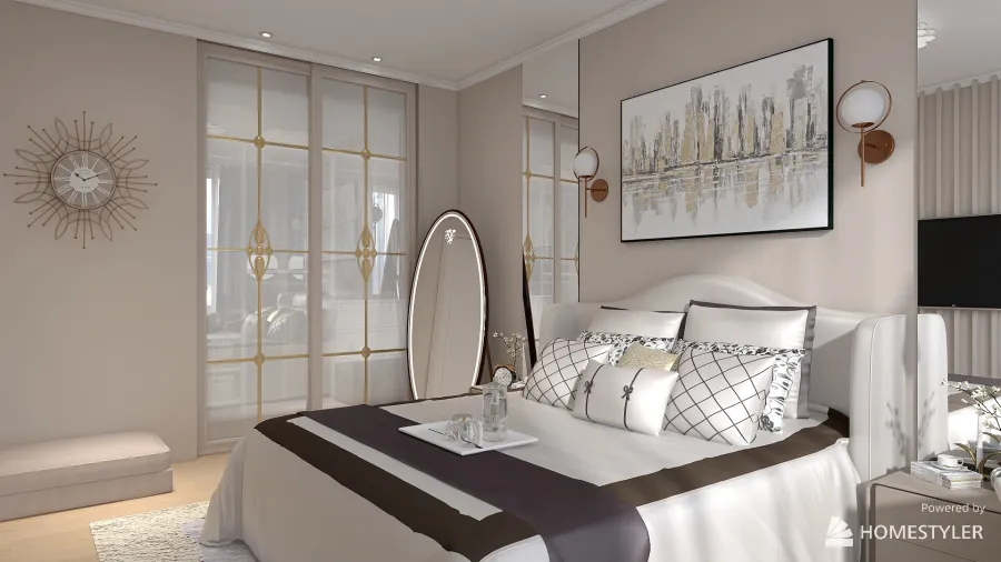 Спальня ＂Каппучино в горах＂ 3d design renderings