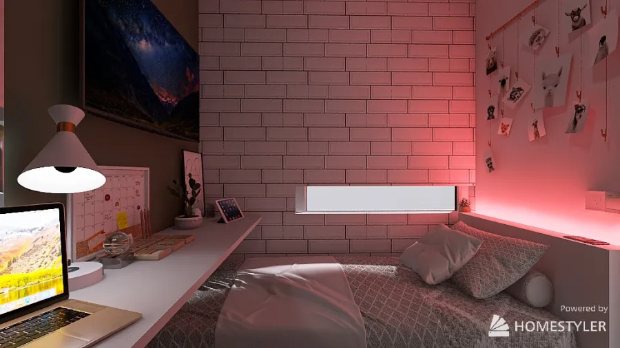 small student bedroom 3d design renderings