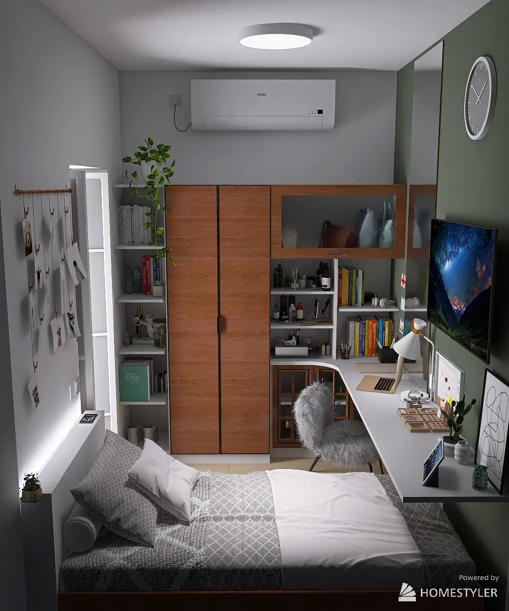 small student bedroom 3d design renderings
