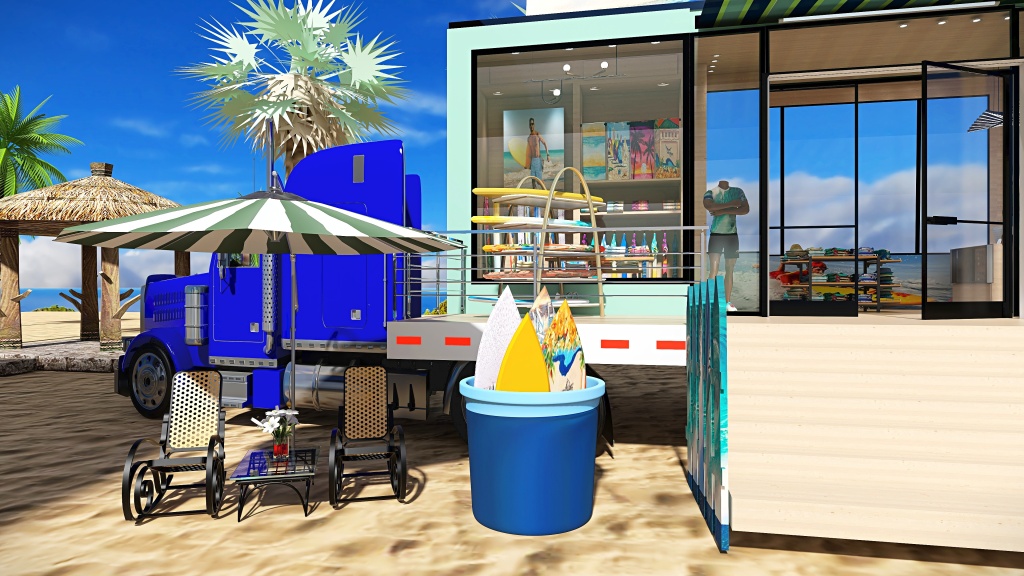Mobile Surf Shop 3d design renderings