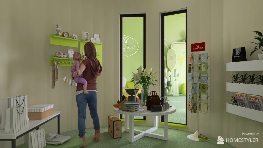 The Pop Up Gift Store 3d design renderings