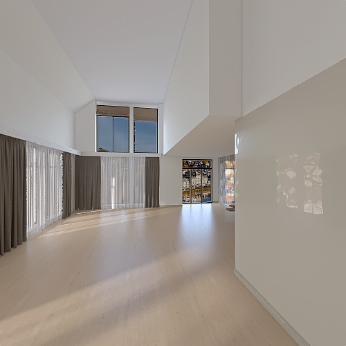 9 Tall Ceiling Living Space / 2 Floors Design Rendering