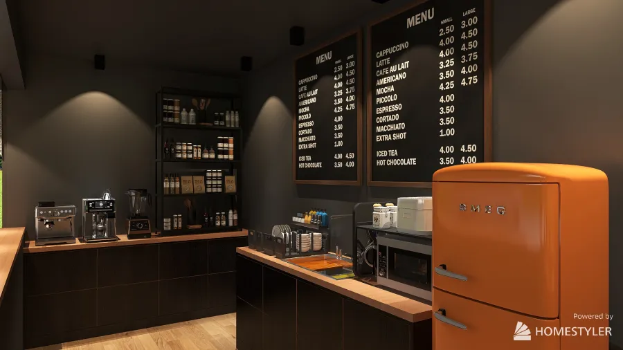 ESPRESSO POP-UP CAFE 3d design renderings