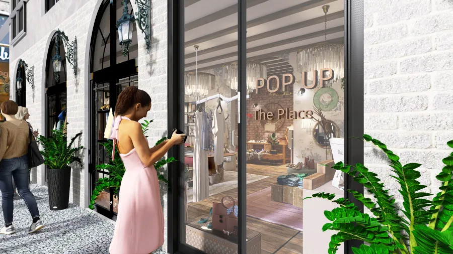 Pop Up - The Place Brera Milan 3d design renderings