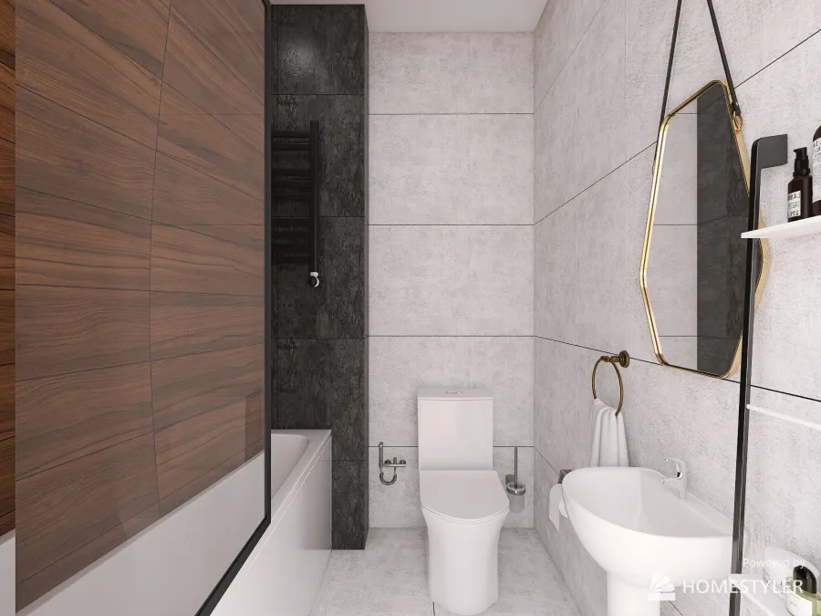 Bathroom in a private cottage 3d design renderings