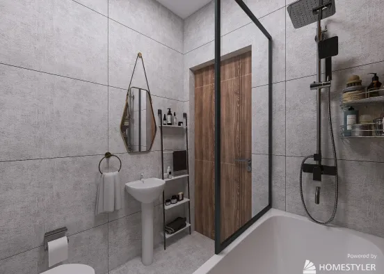 Bathroom in a private cottage Design Rendering