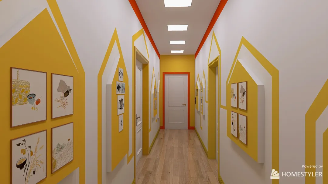 Кункур.Детский сад (коридор) 3d design renderings