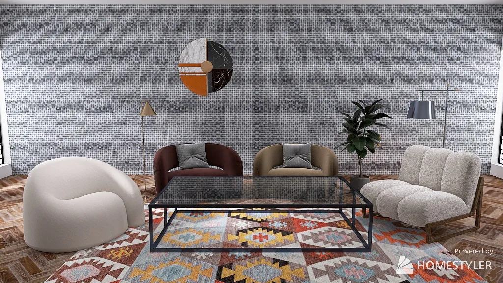 Spacy Living room 3d design renderings