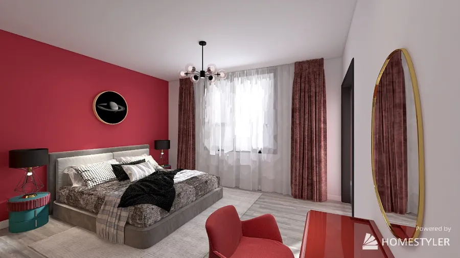 Viva Magenta in in the apartment 3d design renderings