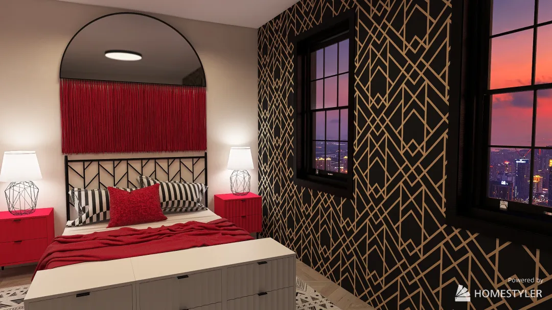 Viva Magenta Apartment 3d design renderings