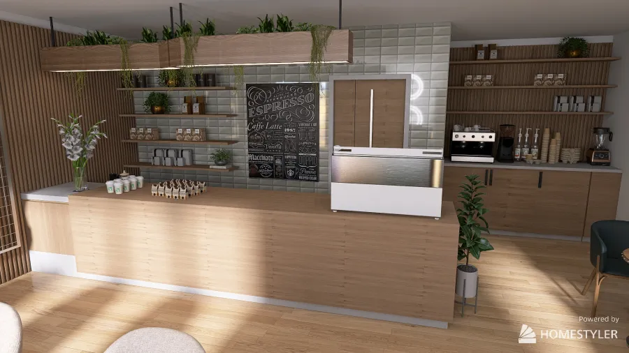 Coffee Shop 3d design renderings