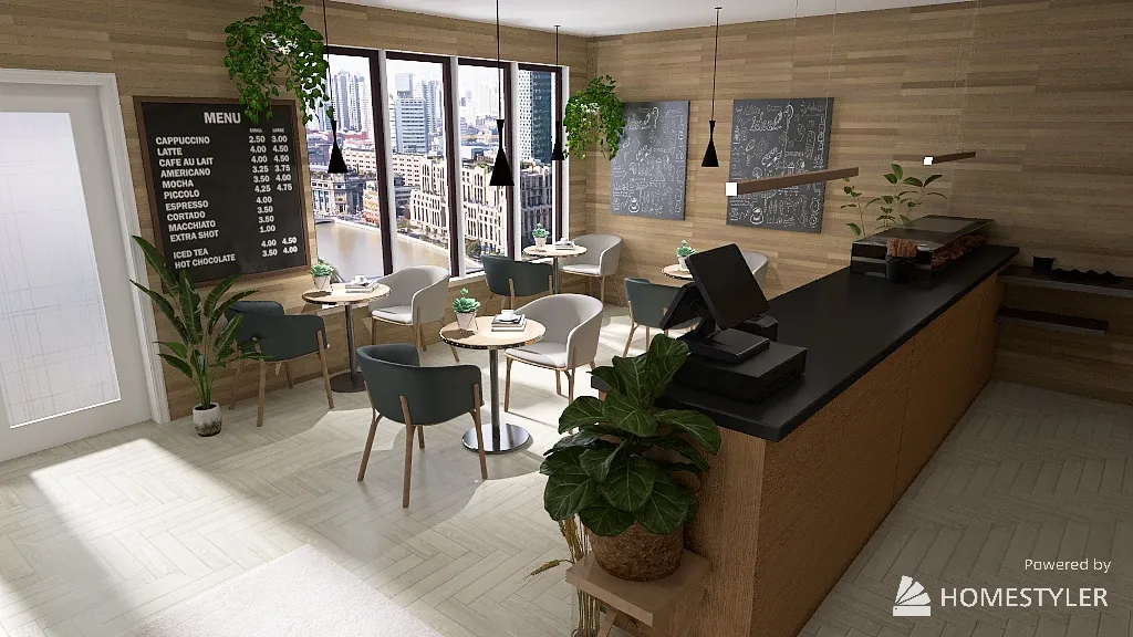 Coffe Shop 3d design renderings