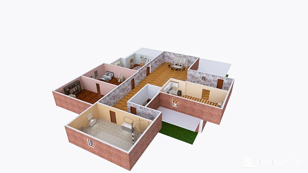 Tewobstya Tsegaye - Dream House Floorplan 3d design renderings