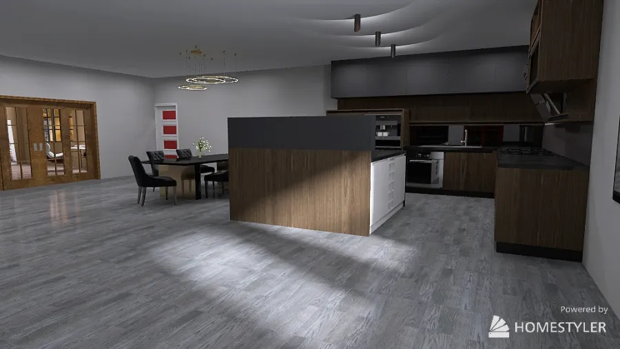 kichen, dining, living 3d design renderings