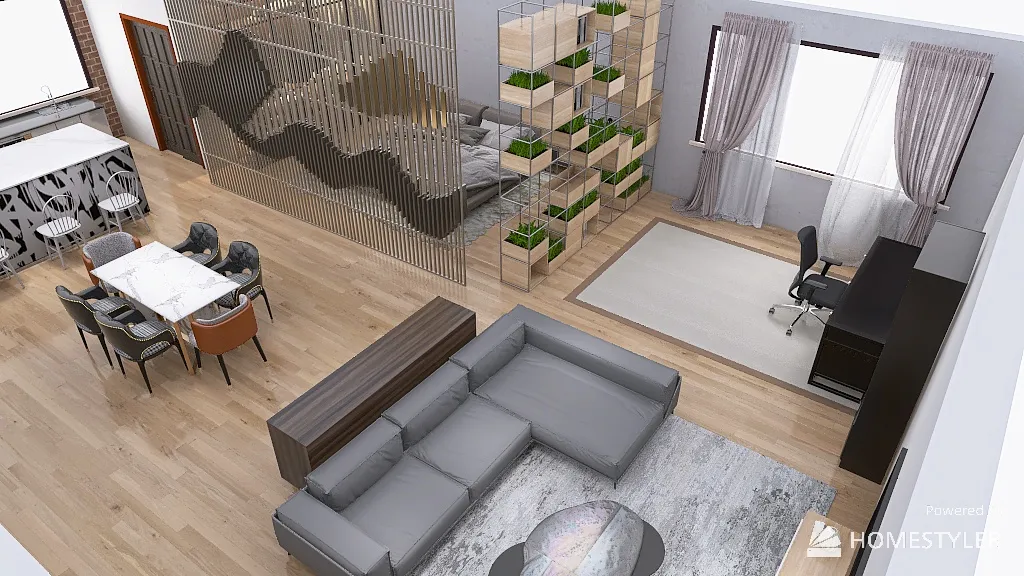 Loft Apartment 112m²/1200ft² 3d design renderings