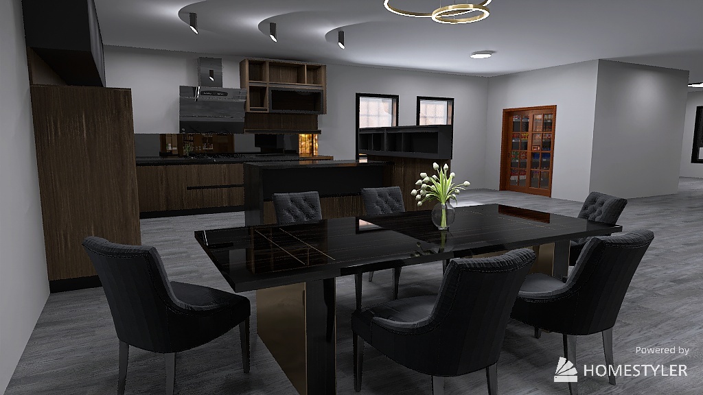 kichen, dining, living 3d design renderings