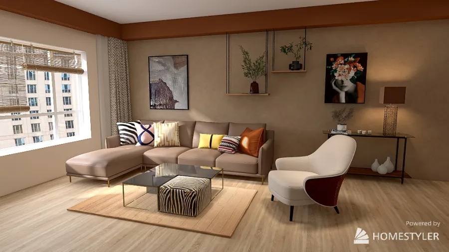 Begie livingroom 3d design renderings